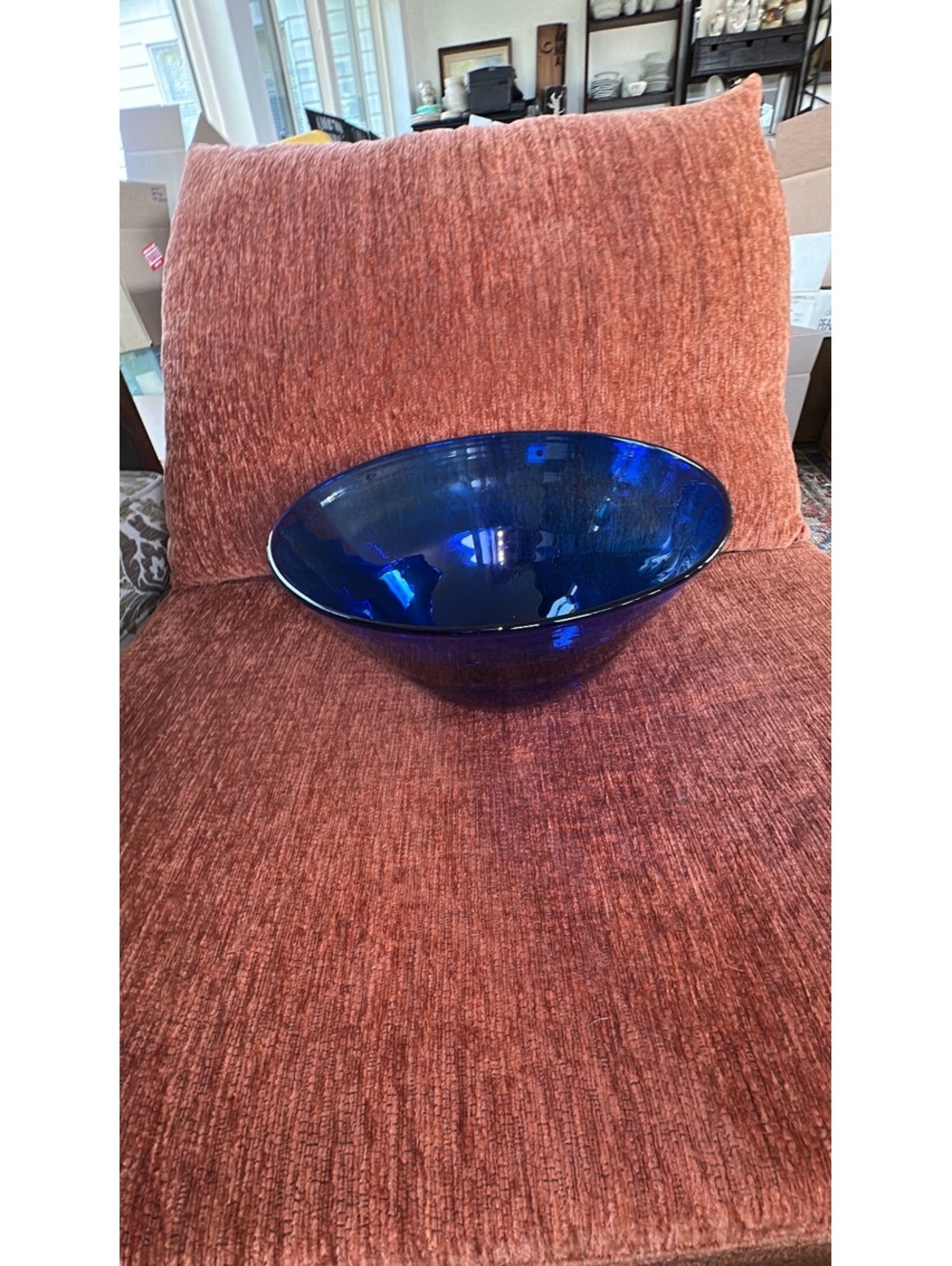 Vintage Blenko Cobalt Blue Glass Bowl